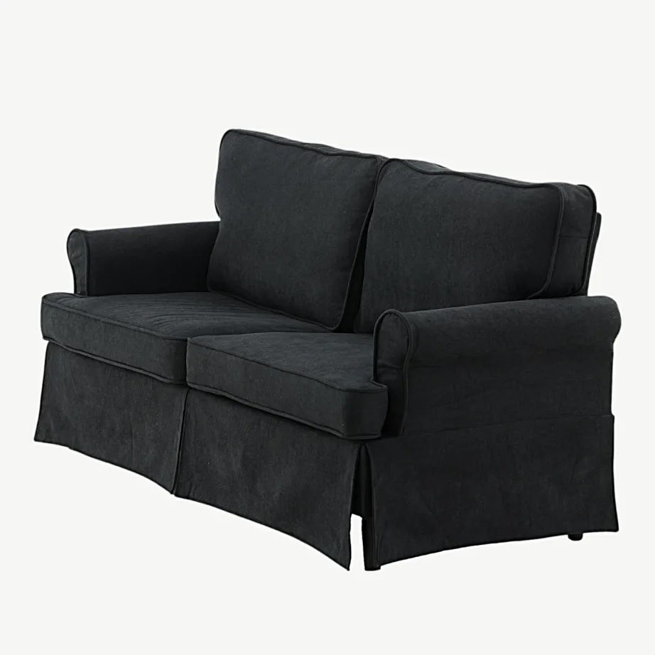 2-kohaline mustast sametist põhjamaise disainiga diivan Anton, 15547-888 – 6