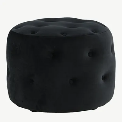 Benjamin ümmargune must sametist tumba, ø55 cm - 15560-888
