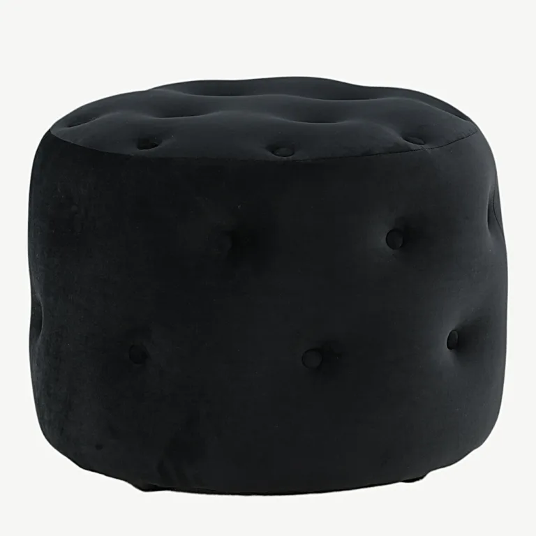 Benjamin ümmargune must sametist tumba, ø55 cm - 15560-888