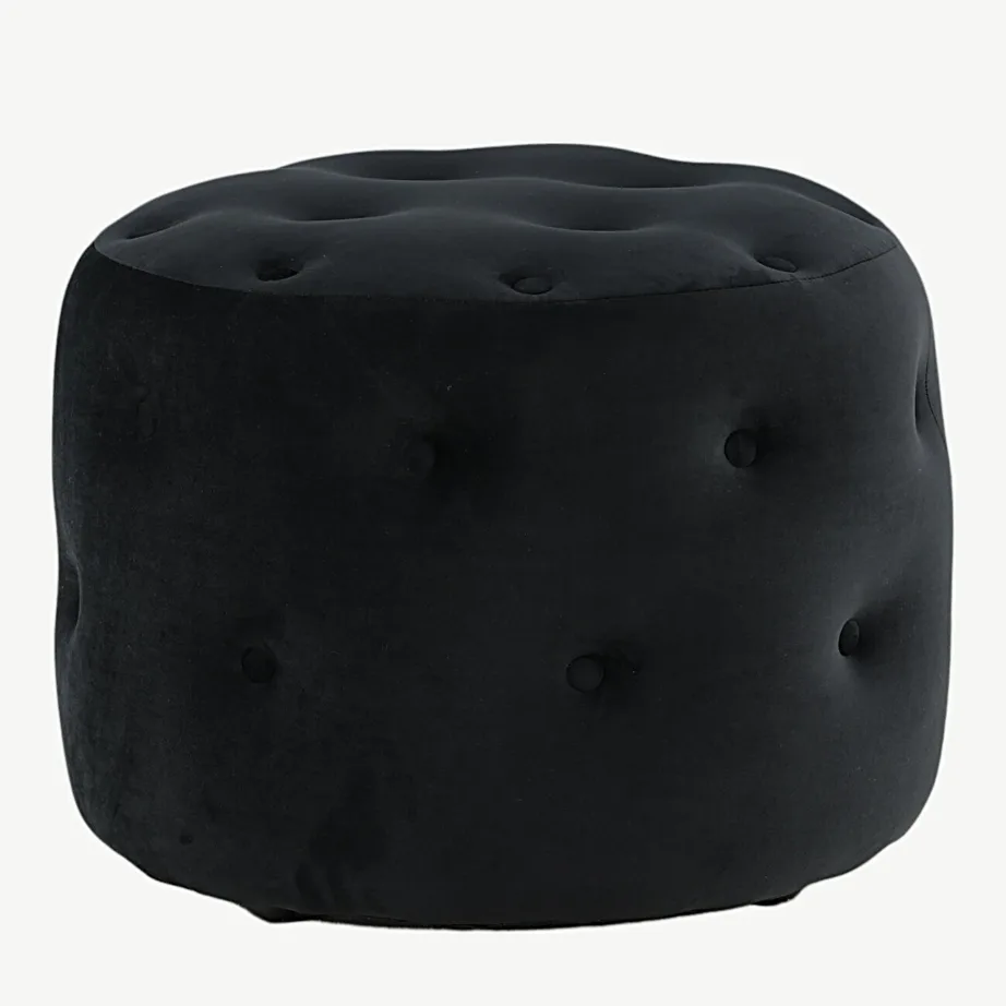 Benjamin ümmargune must sametist tumba, ø55 cm, 15560-888