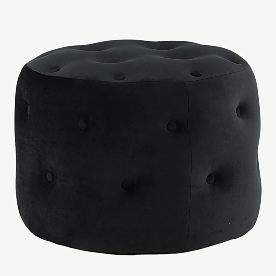 Benjamin ümmargune must sametist tumba, ø55 cm, 15560-888 – 5