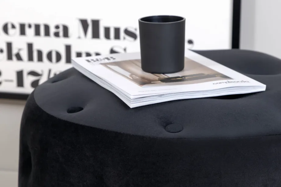 Benjamin ümmargune must sametist tumba, ø55 cm, 15560-888 – 10