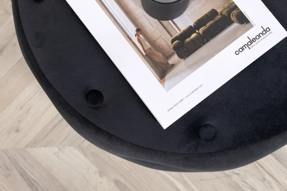 Benjamin ümmargune must sametist tumba, ø55 cm, 15560-888 – 11