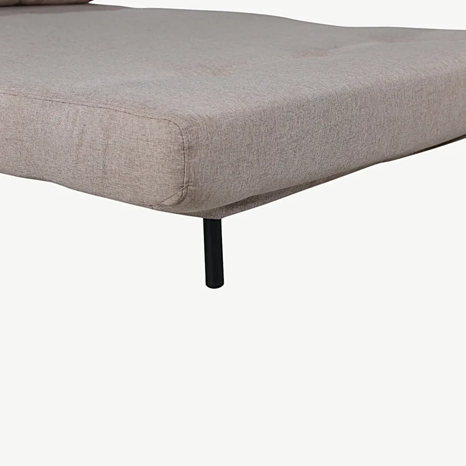 Lahtikäiv diivanvoodi Vicky, beež polüester, mustad metalljalad, 15583-657 – 2