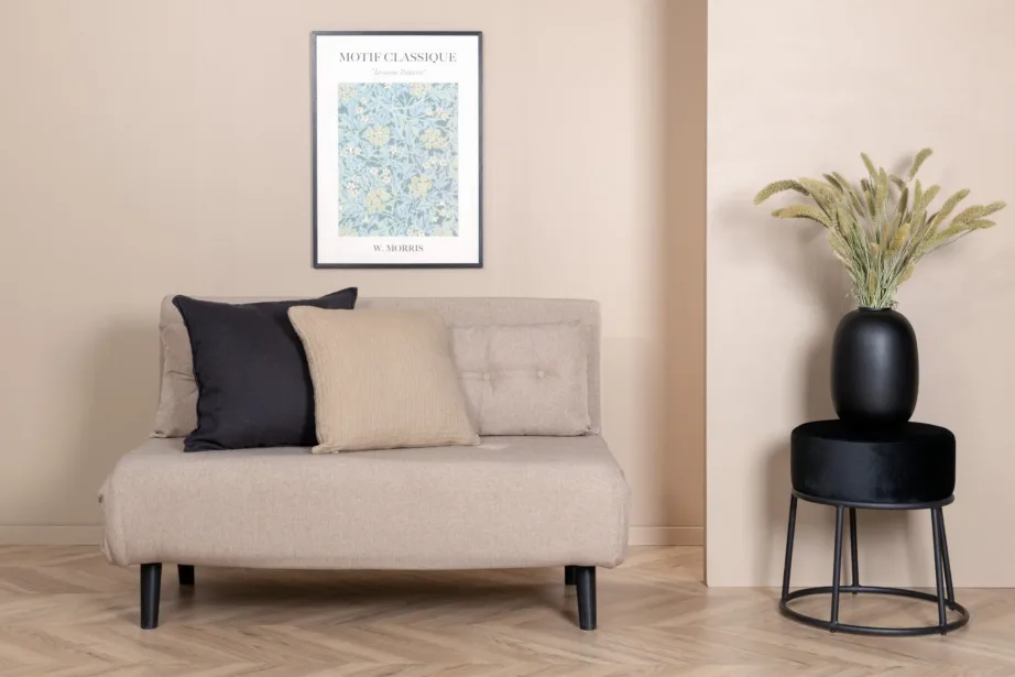 Lahtikäiv diivanvoodi Vicky, beež polüester, mustad metalljalad, 15583-657 – 8