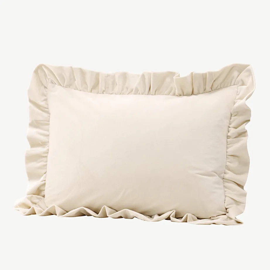 Valge sametine dekoratiivpadjakate Hailey volangservaga, 40×60 cm, 17007-501 – 3