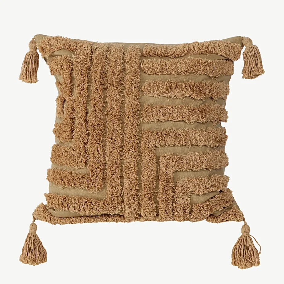 Tuftitud pruun padjakate Iduni narmastega, 45 × 45 cm, 17058-503 – 2