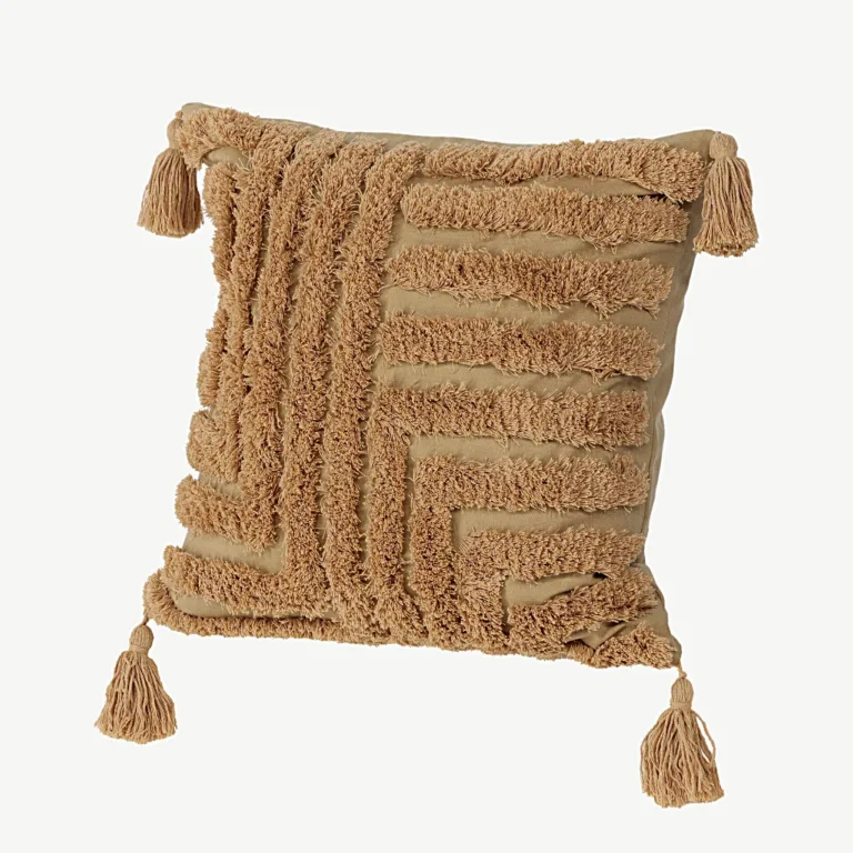 Tuftitud pruun padjakate Iduni narmastega, 45 × 45 cm - 17058-503