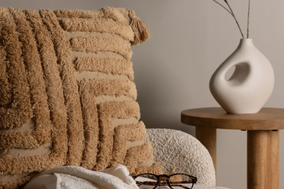 Tuftitud pruun padjakate Iduni narmastega, 45 × 45 cm, 17058-503 – 6