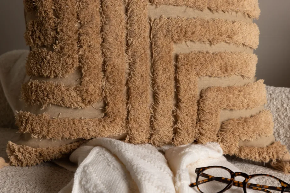 Tuftitud pruun padjakate Iduni narmastega, 45 × 45 cm, 17058-503 – 8