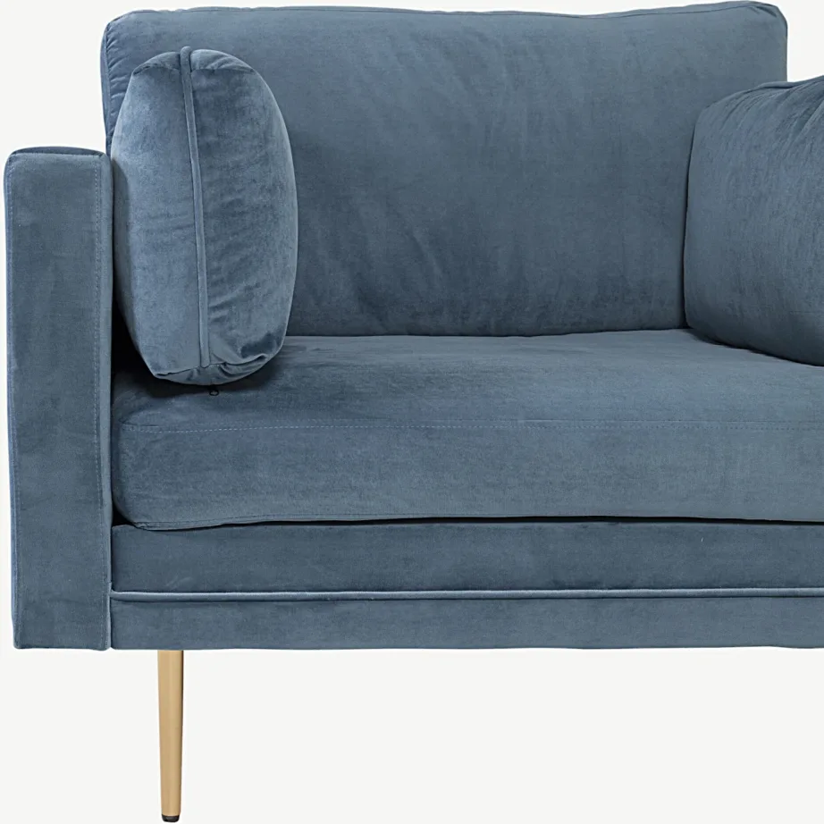 Sinisest sametist tugitool Boom kuldsete terasjalgadega, 18046-987 – 5