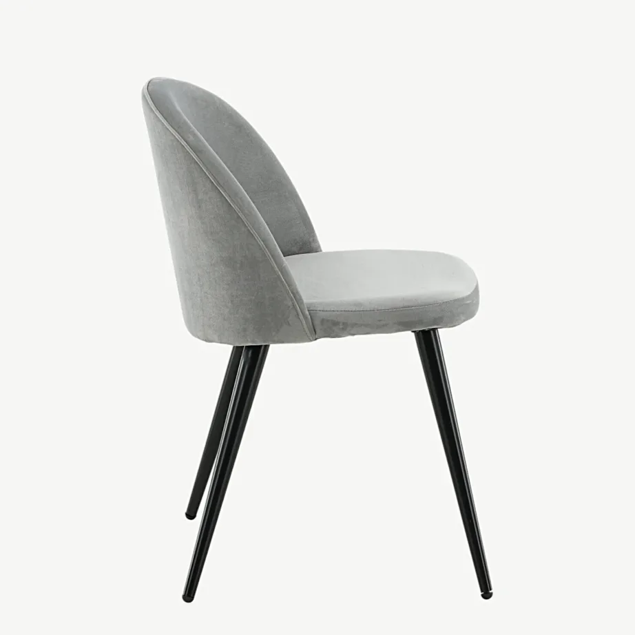 Helehalli sametkattega söögitool Velvet mustade metalljalgadega, 19224-885 – 2