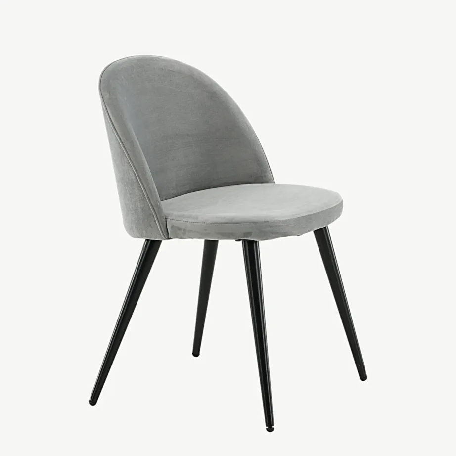 Helehalli sametkattega söögitool Velvet mustade metalljalgadega, 19224-885 – 3