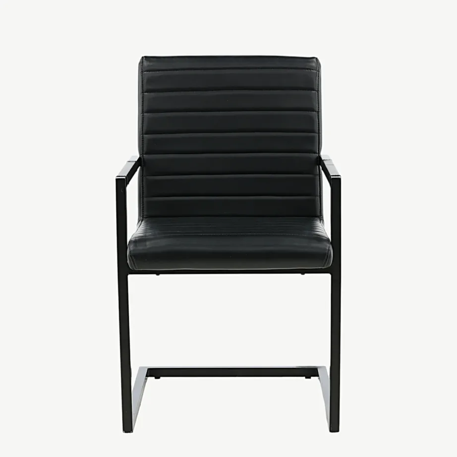 Mustast kunstnahast käetugedega söögitool Art (terasraamiga), 19926-458 – 5