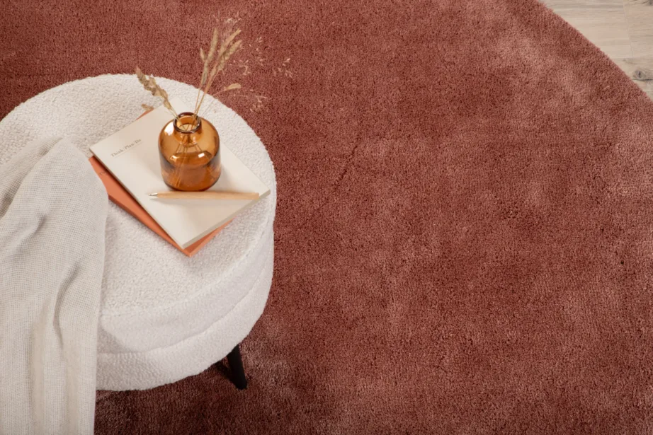 Ümmargune roosteroosa vaip Undra, siidise pinnaga (Ø 200 cm, polüester-puuvill), 19988-339 – 5