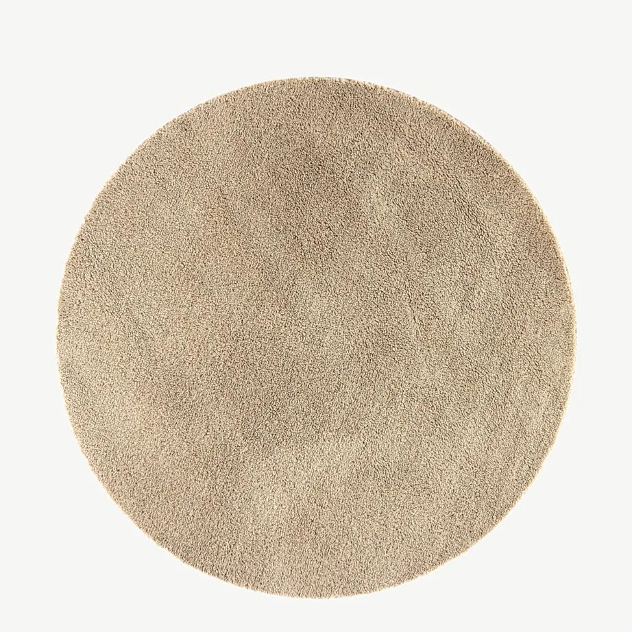 Beež ümmargune polüestervaip Teddy, ø 200 cm, 20009-102 – 2