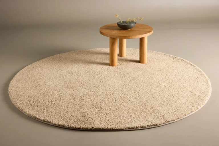 Beež ümmargune polüestervaip Teddy, ø 200 cm - 20009-102
