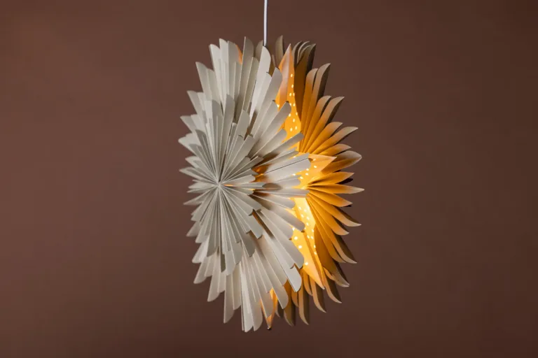 Beež paberist tähekujuline rippvalgusti Sälen, ø46 cm - 20031-102