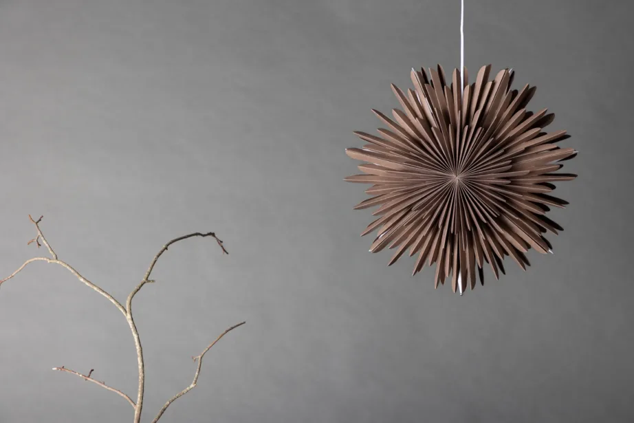 Hallikasbeežist paberist tähekujuline rippvalgusti Sälen, 46 cm, 20031-125 – 5