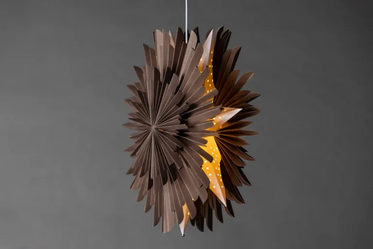 Hallikasbeežist paberist tähekujuline rippvalgusti Sälen, 46 cm - 20031-125