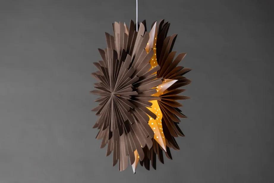 Hallikasbeežist paberist tähekujuline rippvalgusti Sälen, 46 cm, 20031-125 – 7