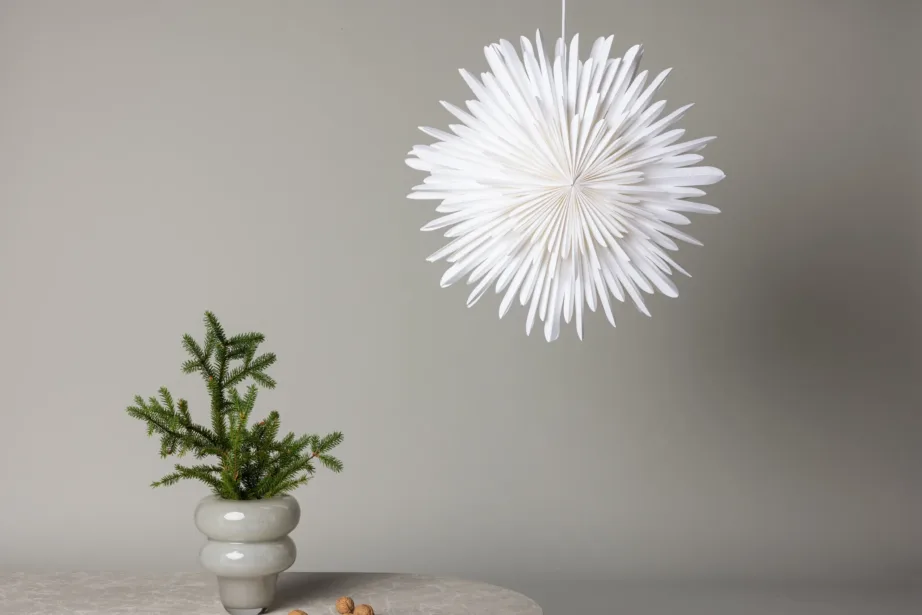 Valge paberist tähelamp Sälen, 60 cm (elektrijuhtmega), 20032-101 – 5