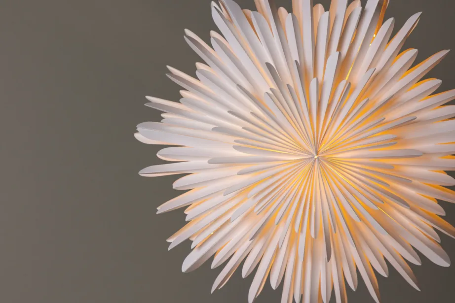 Valge paberist tähelamp Sälen, 60 cm (elektrijuhtmega), 20032-101 – 7