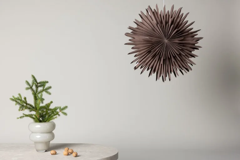 Säleni hallikasbeež paberist tähekujuline rippvalgusti, 60 cm - 20032-125