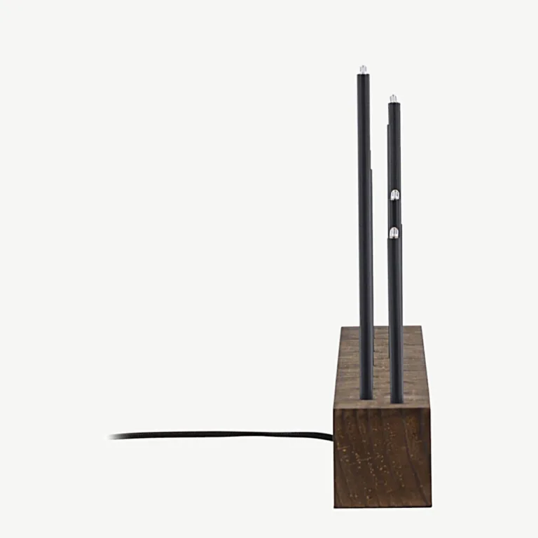 Kungsberget lauavalgusti, pähklitooni MDF ja must metall, 77 cm - 20046-124