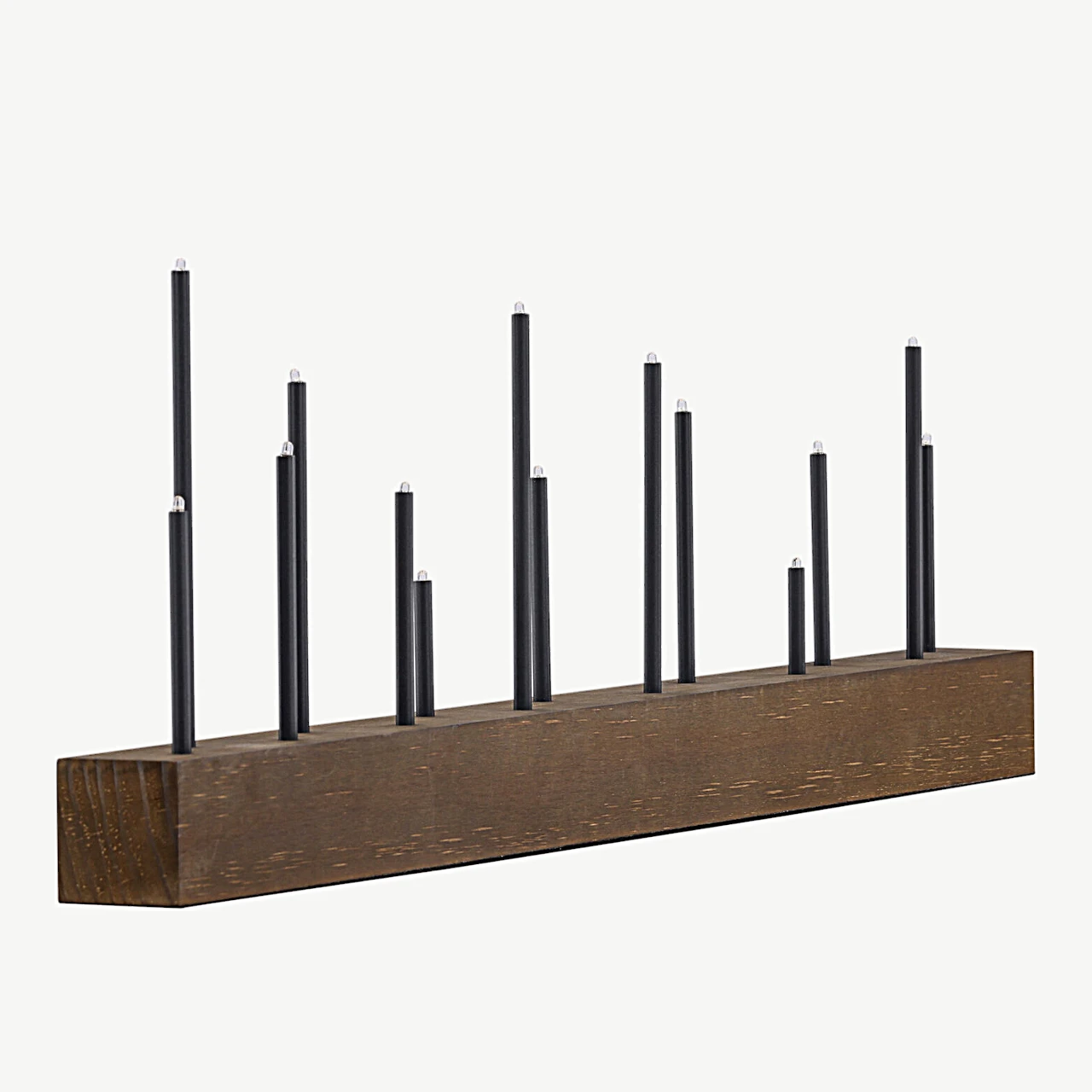 Kungsberget lauavalgusti, pähklitooni MDF ja must metall, 77 cm - 20046-124