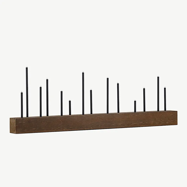 Kungsberget lauavalgusti, pähklitooni MDF ja must metall, 77 cm - 20046-124