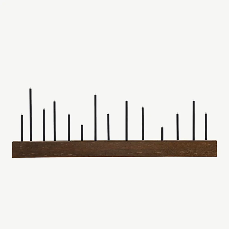 Kungsberget lauavalgusti, pähklitooni MDF ja must metall, 77 cm - 20046-124