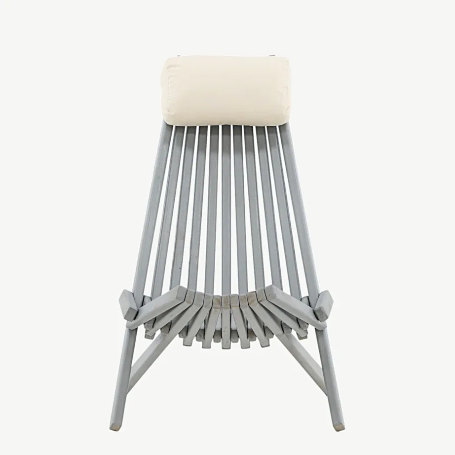 Akaatsiapuidust lounge-tugitool Asta, tumehall, kaelapadjaga, 2104-077 – 4