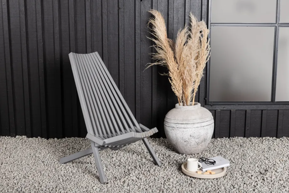 Akaatsiapuidust lounge-tugitool Asta, tumehall, kaelapadjaga, 2104-077 – 9