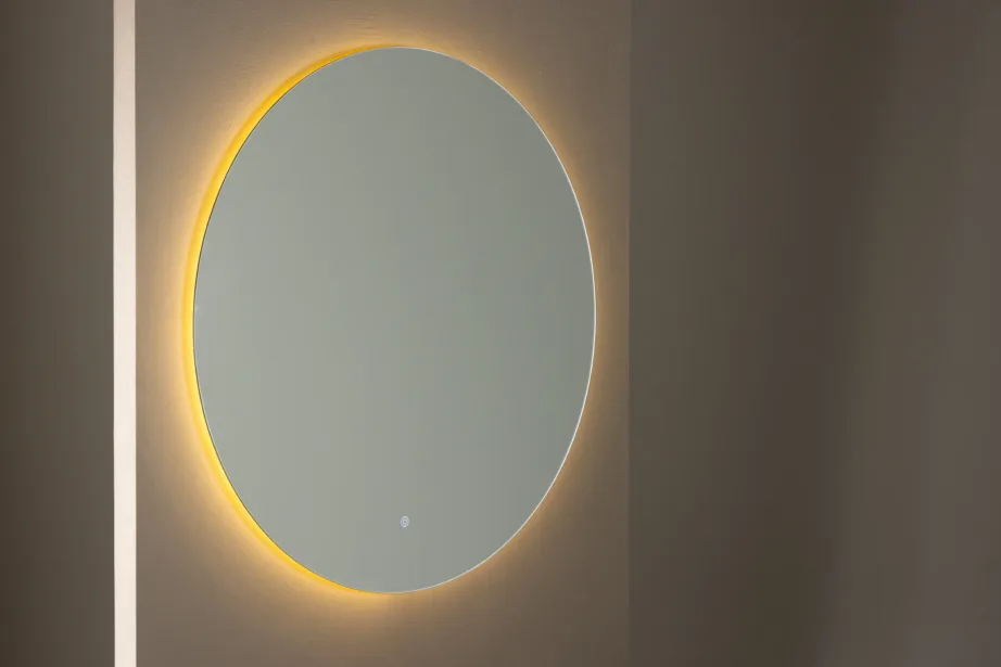 Ümmargune valgustusega seinapeegel Buffalo, hõbedane (ø 100 cm), 59177-331 – 8