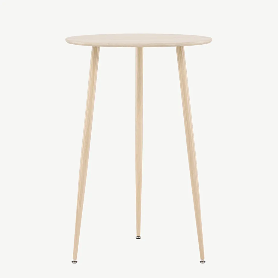 Valge peitsiga baarilaud Plaza (MDF, terasest jalad, ø70 cm, 105 cm kõrge), 61115-130 – 2