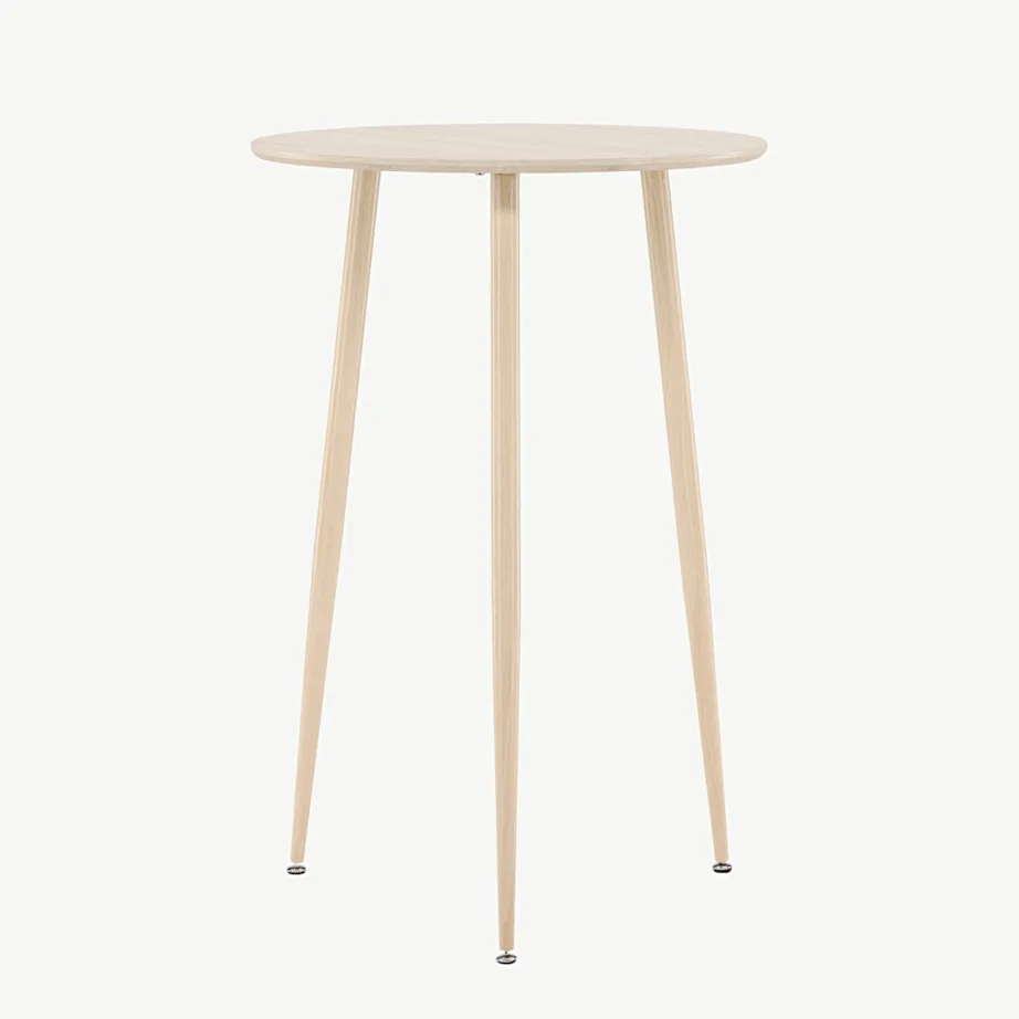 Valge peitsiga baarilaud Plaza (MDF, terasest jalad, ø70 cm, 105 cm kõrge), 61115-130 – 3