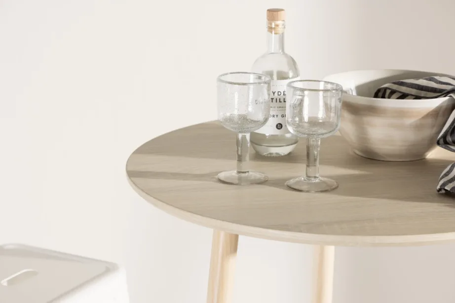 Valge peitsiga baarilaud Plaza (MDF, terasest jalad, ø70 cm, 105 cm kõrge), 61115-130 – 7