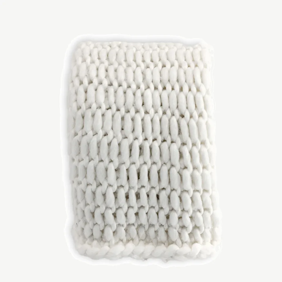 Valge kootud polüesterpleed Kate 170 × 130 cm, 61572-101 – 2