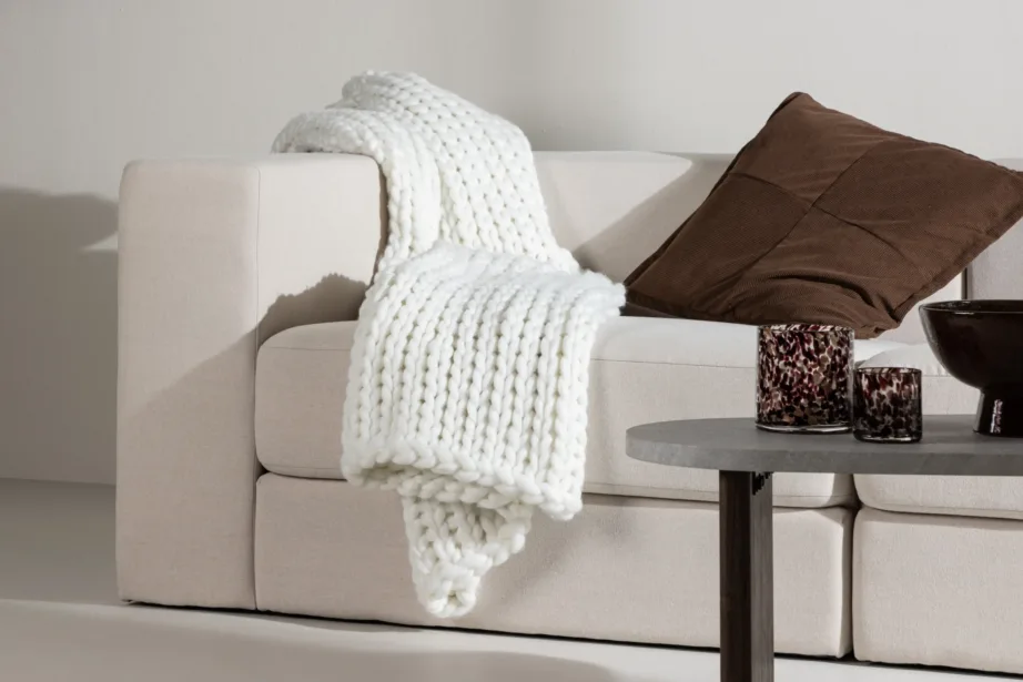 Valge kootud polüesterpleed Kate 170 × 130 cm, 61572-101 – 3