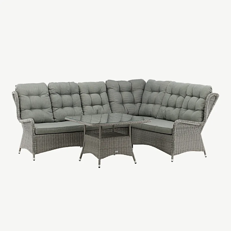 Washingtoni hall rotangist aianurgadiivan klaaspinnaga lauaga (alumiiniumraam, kunstrotang, paksud padjad), 8189-751 – 3