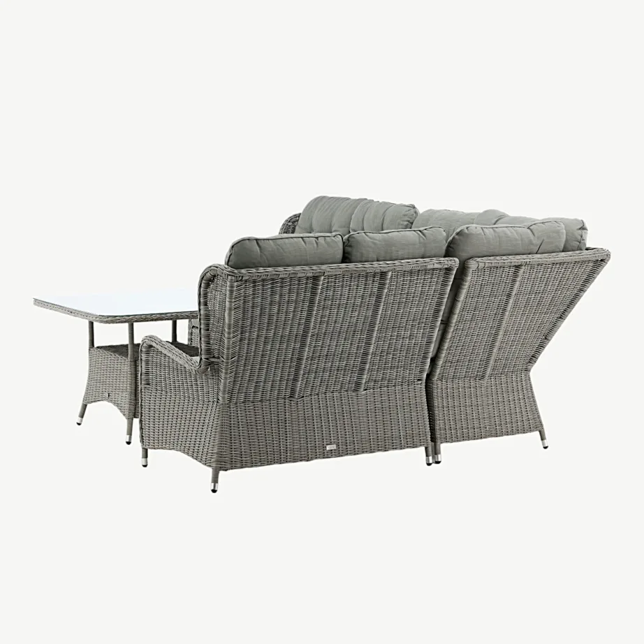 Washingtoni hall rotangist aianurgadiivan klaaspinnaga lauaga (alumiiniumraam, kunstrotang, paksud padjad), 8189-751 – 7