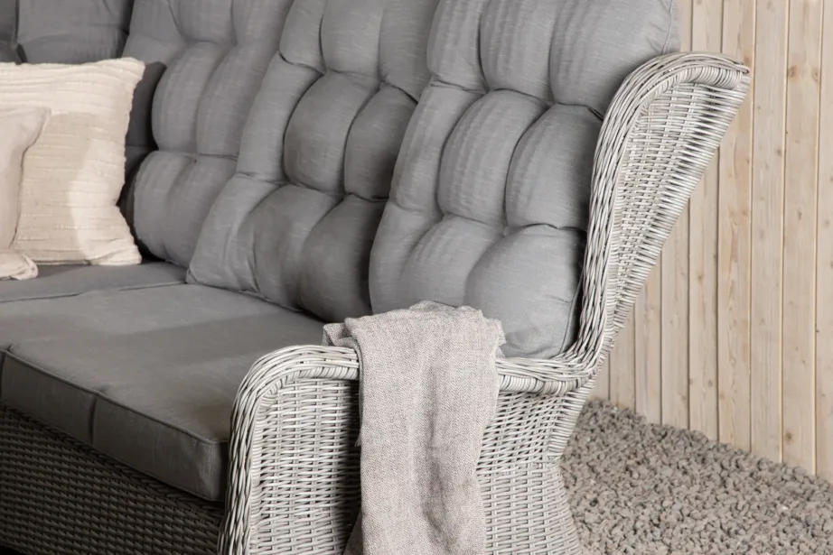 Washingtoni hall rotangist aianurgadiivan klaaspinnaga lauaga (alumiiniumraam, kunstrotang, paksud padjad), 8189-751 – 9