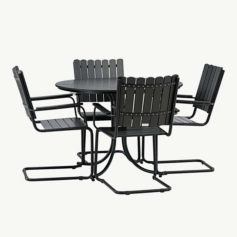 Holmsundi must aiamööblikomplekt (WPC, teras, ümmargune laud, 4 tooli), 9277-488 – 5