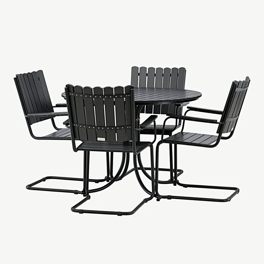 Holmsundi must aiamööblikomplekt (WPC, teras, ümmargune laud, 4 tooli), 9277-488 – 6