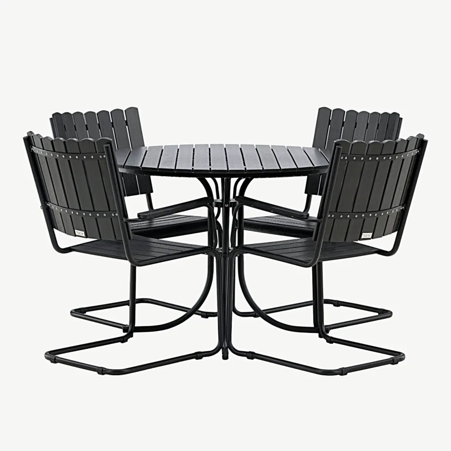 Holmsundi must aiamööblikomplekt (WPC, teras, ümmargune laud, 4 tooli), 9277-488 – 7