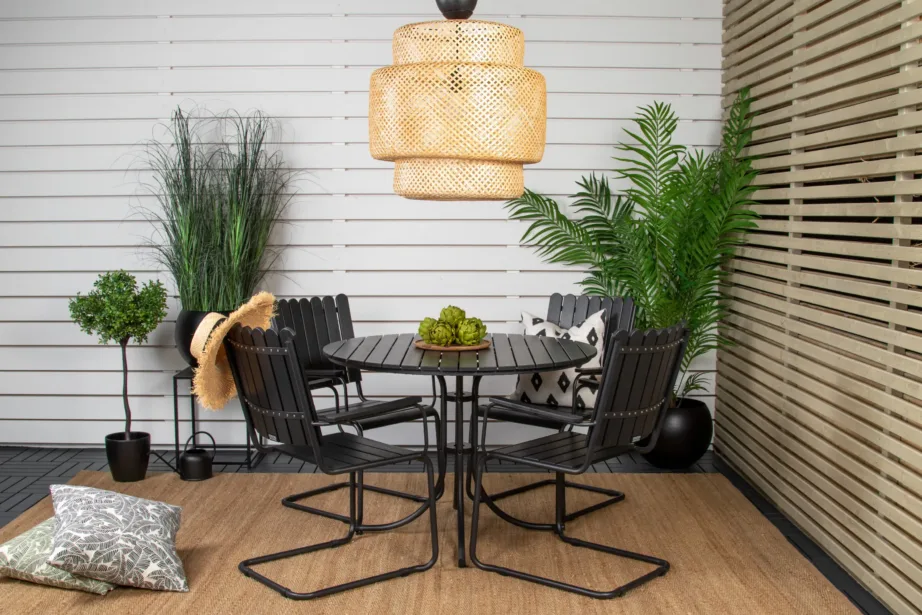 Holmsundi must aiamööblikomplekt (WPC, teras, ümmargune laud, 4 tooli), 9277-488 – 8