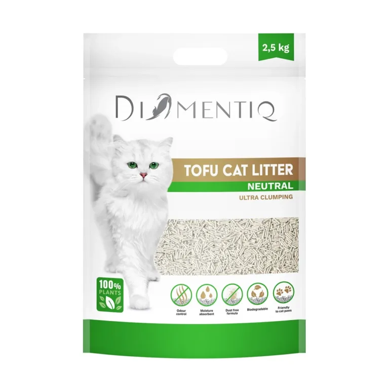 DIAMENTIQ Tofu Neutral Ultra Clumping 2,5 kg kassi pildiga pakend