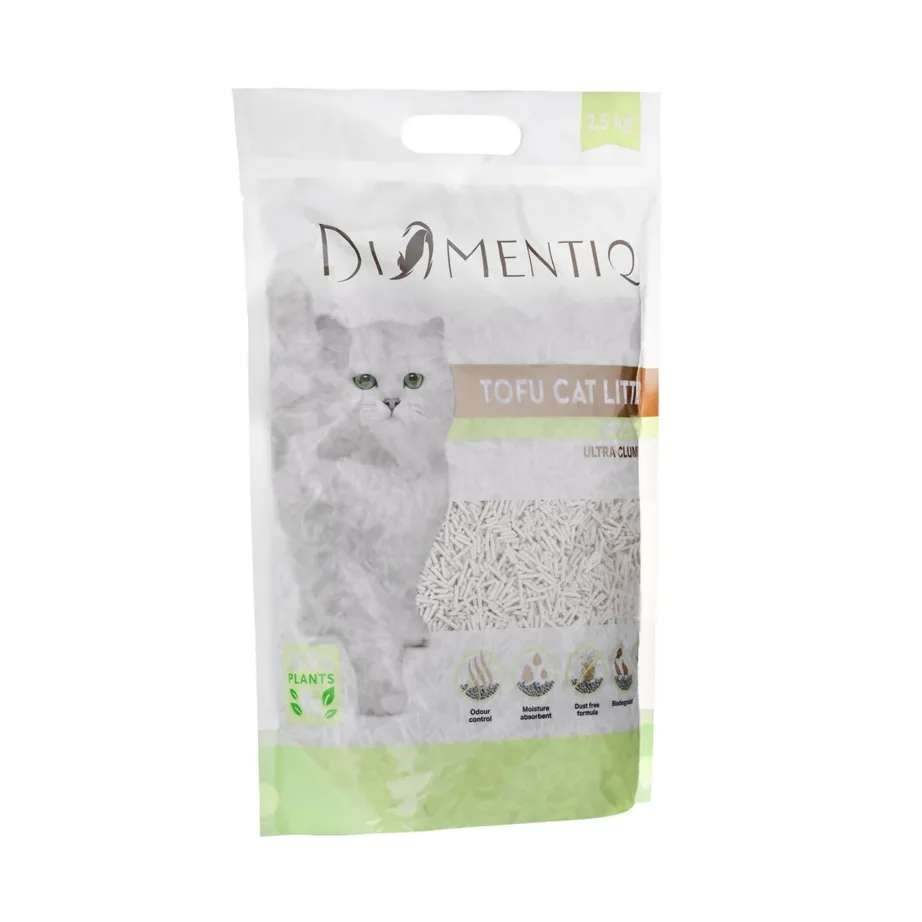 DIAMENTIQ Tofu Matcha 2,5 kg taimne paakuv biolagunev kassiliiv maisitärklise ja hernekiududega – 4