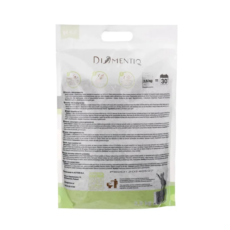 DIAMENTIQ kassiliiv 2,5 kg tagakülje info